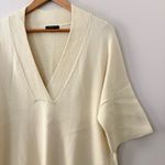 Lafayette 148 New York Knit V Neck Sweater Tunic Cream Cotton Silk Size M Size M Photo 2