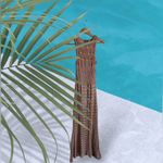 Venus  Loose Gold Knitting Lined Maxi Vacation Dress -Beach cruise Size M crochet Photo 6