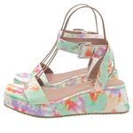ASOS NWT Tatiana Flatform Ankle Wrap Sandals Bright Pastel Cloud Tie Dye Size 10 Photo 4