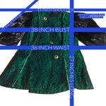 HANDMADE AVANT GARDE GREEN AND BLACK PUFFED SLEEVE BLOUSE (M) Size M Photo 10