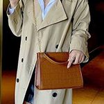 New Copper Top Handle Flap Crossbody Brown Photo 0