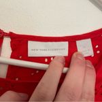 NEW YORK COMPANY NY&CO Red Floral Eyelet Ruffle 3/4 Sleeve Cotton Peplum Blouse Size XL Photo 5