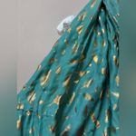 Infinity Gold Feather Aqua Scarf Green Photo 1