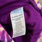 Time And Tru  NWOT 2 piece plus size bathing suit top 2X bottom 1X purple tie dye Photo 5