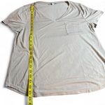 Green Envelope Los Angeles V Neck Pocket T Shirt Oatmeal Size Medium White Photo 4