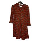 Free People New Romantics Dress Size Large Orange Green Tan Striped Womens Photo 6
