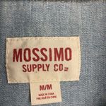 MOSSIMO SUPPLY‎ Co. Women’s Denim Long Sleeve Shirt Distressed Faded Size Medium Blue Photo 4