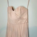 AMSALE Women's Blush Pink Sweetheart Neckline Wedding Chiffon Maxi Dress Size 2 Photo 11