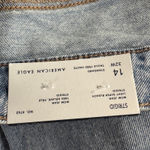 American Eagle  SZ 14 Strigid Mom Jeans Super Hi-Rise Distressed Rips Frayed Hems Photo 12