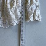 Kimchi Blue Women's Top Ivory Sheer Mesh Embroidered Tiered Hem Blouse Size M Photo 9