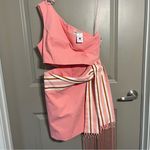 Finders Keepers ALENA Fringe Bodycon Short Sleeve Dress GUAVA Photo 4