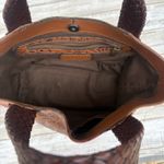 Sundance Purse Brown Tooled Leather Floral Satchel Distressed Boho Western Photo 7