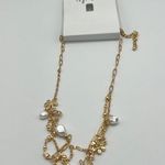 Style & Co Flower Crystal & Imitation Pearl Necklace in Gold MSRP $30 NWT Photo 1