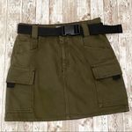 Topshop  Olive Utility Denim Mini Skirt Size 6 Photo 6