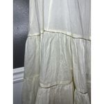 White Tiered Flowy Maxi Dress Womens 36 Sleeveless V Neck Boho Summer Casual Size L Photo 3
