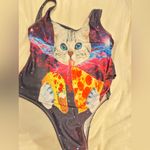 WOMEN’S XL PIZZA TACO SPACE CAT ONE PIECE SWIMSUIT BATHING SUIT Photo 1
