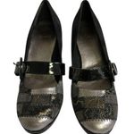 BKE Black Patent Leather Patchwork Buckle 3.5 Inch Heels Womens Shoes 8.5 Photo 5