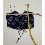 Likely  Alias Floral Print Ruched Crop Top‎ Tank Top Cerulean Blue Detail Large Photo 7