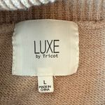 Luxe  Cream and Tan Striped Cowl Neck Sweater Photo 5
