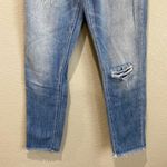 VICI Straight Leg Jeans Light Wash Distressed Raw Hem High Rise Kancan Size 1 24 Photo 4