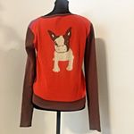 TWINKLE BY WENLAN Brown/Purple/Red Cropped Argyle Wool French Bulldog Sweater SM Brown Photo 1