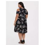 Torrid  Black Pink Floral Cold Shoulder‎ Stretch Wrap Dress Size 2X Photo 2