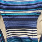 Merona Ruched Swimsuit One Piece Shirred Front Slimming Blue Striped Size Small Photo 6