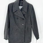 Calvin Klein  Wool Blend Pea Coat Double Breasted charcoal black sz 16 classic Photo 0
