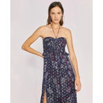 IRO  Somov Paisley Lurex Jacquard Halter Midi Dress in Blue 36 Womens Cocktail Photo 11