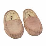 Minnetonka  Womens Size 9 Pink Leather Fur Lined Rubber Sole‎ Slippers Photo 0