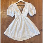 Kasia made in Greece cotton eyelet puff sleeve tie back dress White Size M Photo 1