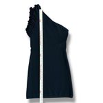 Keepsake  One Shoulder Ruffle Trim Black Bodycon Mini Dress‎ Women’s Size US 8 Photo 3