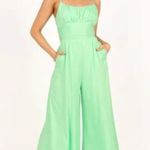 Petal and Pup Glyph Light Mint Green Wide Leg Jumpsuit XL Photo 0