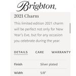 Brighton 2021 Charm Wine Glass Dangle High Heel Numbers Cutout Silver Charm Photo 13