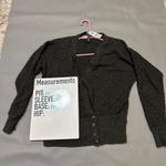 Ralph Lauren Lauren  Petite Grey Knit Cardigan Sweater Buttons Tie Waist Photo 9