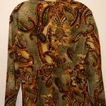 Vintage Multicolor Paisley Corduroy Blazer Green Size L Photo 3