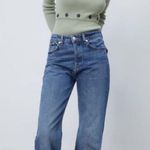 ZARA green long sleeve button trim knit body suit with snap closure Photo 1