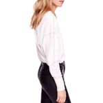 Free People  Nikala White Zipper Shoulder Oversized Top Size XS Photo 5