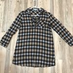 She & Sky Boutique brown black LACE UP PLAID DRESS Medium Photo 17