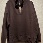 SKIMS  NWT Boyfriend Fleece Slouchy Half Zip Pullover Expresso Color Size 2X Photo 0
