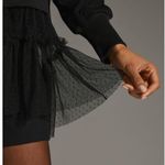 Anthropologie Black Tulle Hem Sweatshirt Tunic Small Photo 4