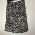 kim rogers Linen  Black and White Patterned Midi Skirt Lined tier‎ medium petite Photo 3