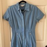 Orvis Vintage 1980s House Dress Maxi Long Button Down Blue Size 14 Casual EUC Photo 2