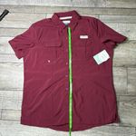 Magellan outdoors  Relaxed Fit Burgundy Short Sleeve Women’s Shirt Photo 3