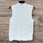 Talbots Sweater Large Petite White Cable Knit Vest Minimalist Preppy Academia Photo 3