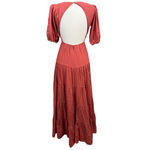 Runaway The Label Rust Maxi Dress Small Cutout Puff Sleeve Tiered Boho Chic Red Photo 5