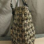 Michael Kors Jet Set Tote Leather and Canvas Black and Tan Logo Photo 5