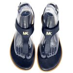 Michael Kors Womens Thong Sandals Size 9M Navy Gold Logo Photo 0