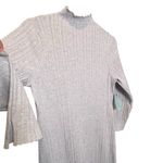 NWT Anthropologie Gray Knit Mock Neck Long Sleeve Ribbed Maxi Dress Size 1X Tan Photo 2