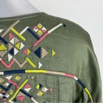 Jessica Simpson Blazer Finn Draped Embroidered Jacket Size Small S Olive Green Photo 9